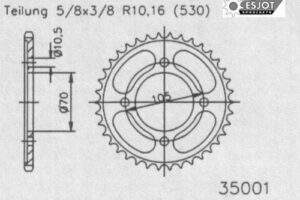 ZAHNKRANZ STAHL 530 (50-35001-38 / JTR278.38)