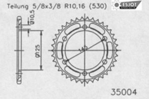 ZAHNKRANZ STAHL 530 (12601-46 / 50-35004-46 / JTR865.46)