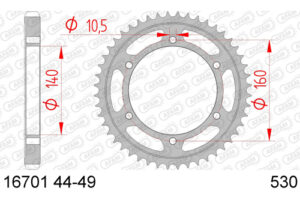 ZAHNKRANZ STAHL 530 (16701-44 / 50-35006-44 / JTR502.44)