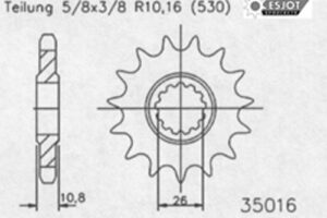 RITZEL 530 (50-35016-16P) GUMMIERT