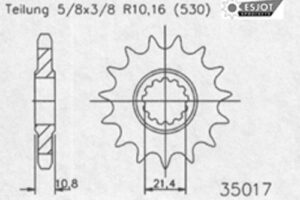 RITZEL 530 (50-35017-16P / JTF580.16RB) GUMMIERT