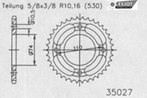 ZAHNKRANZ STAHL 530 (50-35027-41)