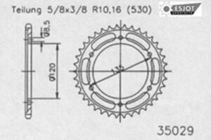 ZAHNKRANZ STAHL 530 (50-35029-38 / JTR862.38)
