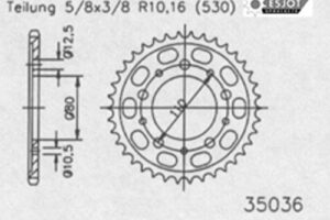 ZAHNKRANZ STAHL 530 (10405-40 / 50-35036-40 / JTR1334.40)