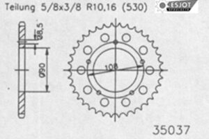 ZAHNKRANZ STAHL 530 (50-35037-42 / JTR1022.42)