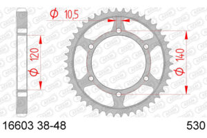 ZAHNKRANZ STAHL 530 (16603-48 / 50-35040-48 / JTR499.48)