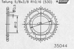 ZAHNKRANZ STAHL 530 (10508-42 / 50-35044-42 / JTR302.42)
