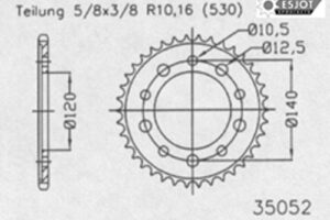 ZAHNKRANZ STAHL 530 (50-35052-41 / JTR1800.41 / 14911-41)