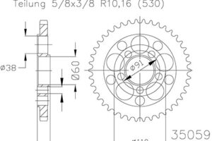 ZAHNKRANZ STAHL 530 (50900-40 / 50-35059-40)