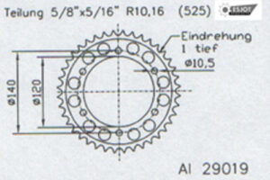 ZAHNKRANZ ALU 525 (51-29019-42)