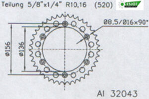 ZAHNKRANZ ALU 520 (51-32043-39)
