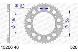 ZAHNKRANZ ALU 520 (15206N-44 / 51-32043-44 / JTA822.44)