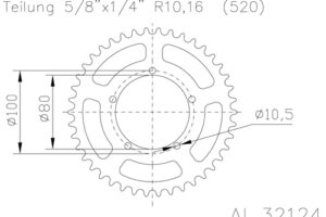 ZAHNKRANZ ALU 520 (51-32124-45)