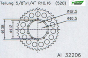 ZAHNKRANZ ALU 520 (51-32206-46)