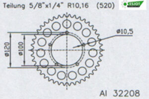 ZAHNKRANZ ALU 520 (51-32208-47)