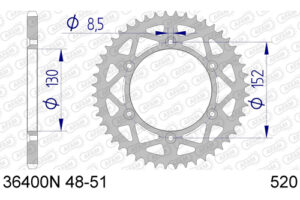 ZAHNKRANZ ALU 520 (36400N-48 / 51-32233-48)
