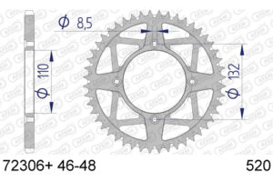 ZAHNKRANZ ALU 520 (72306+46 / 51-32243-46)