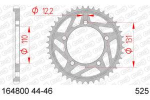 ZAHNKRANZ STAHL 525 (164800-44 / 50-29042-44 / JTR7.44)