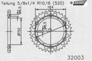ZAHNKRANZ STAHL 520 (50-32003-48 / JTR853.48)