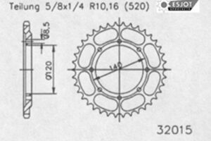 ZAHNKRANZ STAHL 520 (50-32015-45 / JTR477.45)