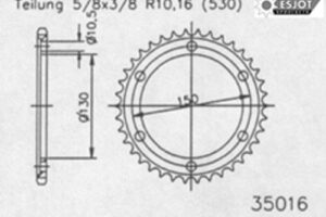 ZAHNKRANZ STAHL 530 (12801-41 / 50-35016-41 / JTR859.41)