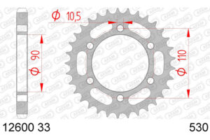 ZAHNKRANZ STAHL 530 (12600-33 / 50-35019-33 / JTR850.33)