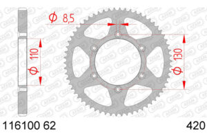 ZAHNKRANZ STAHL 420 (116100-62 / 50-13043-62)