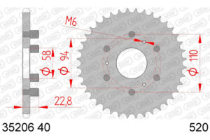 ZAHNKRANZ STAHL 520 (35206-40 / 50-32051-40 / JTR20.40)