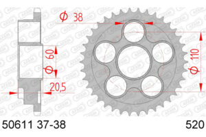ZAHNKRANZ STAHL 520 (50611-38 / 50-32075-38)