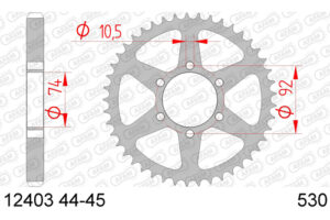 ZAHNKRANZ STAHL 530 (12403-45 / 50-35020-45)