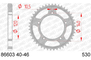 ZAHNKRANZ STAHL 530 (86603-40 / JTR1800.40)