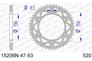 ZAHNKRANZ ALU 520 (15206N-52 / 51-32043-52 / JTA822.52)