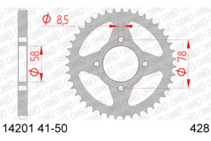 ZAHNKRANZ STAHL 428 (14201-48 / 50-15006-48 / JTR810.48)