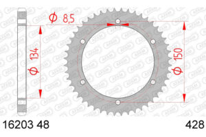 ZAHNKRANZ STAHL 428 (16203-50 / 50-15018-50 / JTR463.50)