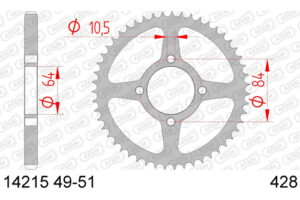 ZAHNKRANZ STAHL 428 (14215-49 / 50-15019-49 / JTR809.49)