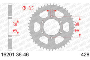 ZAHNKRANZ STAHL 428 (16201-36 / 50-15022-36 / JTR468.36)