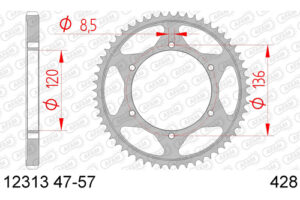 ZAHNKRANZ STAHL 428 (12313-47 / 50-15032-47 / JTR1847.47)