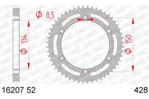 ZAHNKRANZ STAHL 428 (16207-52 / 50-15035-52)