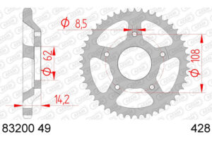 ZAHNKRANZ STAHL 428 (83200-49 / 50-15046-49)