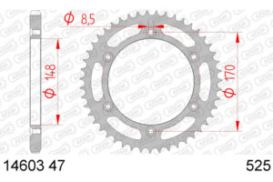 ZAHNKRANZ STAHL 525 (14603-47 / 50-29012-47 / JTR1821.47)