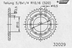ZAHNKRANZ STAHL 520 (16500-38 / 50-32029-38 / JTR486.38)