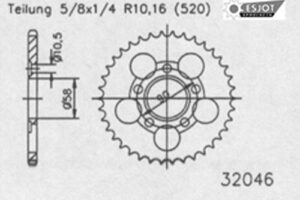 ZAHNKRANZ STAHL 520 (10215-36 / 50-32046-36 / JTR604.36)