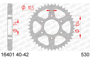 ZAHNKRANZ STAHL 530 (16401-42 / 50-35025-42 / JTR481.42)