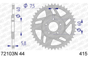 ZAHNKRANZ ALU 415 (72103N-44 / 51-12200-44)