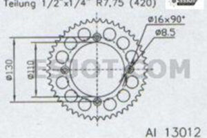 ZAHNKRANZ ALU 420 (11104N-56 / 51-13012-56 / JTA215.56)