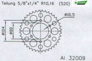 ZAHNKRANZ ALU 520 (17606-42 / 51-32009-42 / JTA478.42)