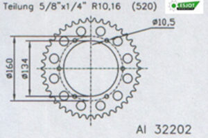 ZAHNKRANZ ALU 520 (11618-47 / 51-32202-47 / JTA1308.47)
