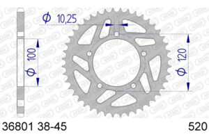 ZAHNKRANZ ALU 520 (36801-44 / 51-32208-44)